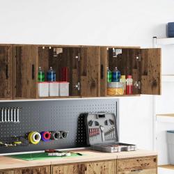 Armoires murales de garage 2 pcs vieux bois bois d'ingénierie alsavelo