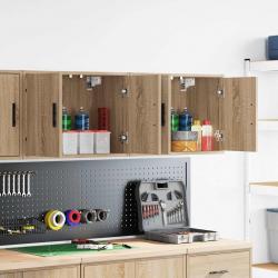 Armoires murales de garage 2 pcs chêne sonoma bois d'ingénierie alsavelo
