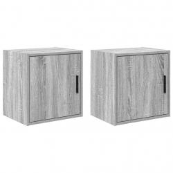 Armoires murales de garage 2 pcs sonoma gris bois d'ingénierie alsavelo