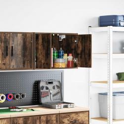 Armoire murale de garage chêne fumé bois d'ingénierie alsavelo