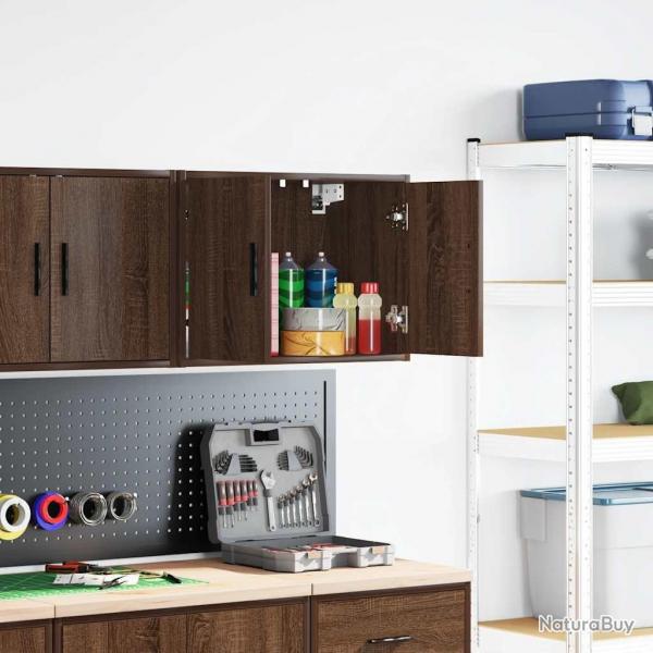 Armoires murales de garage chne marron bois d'ingnierie alsavelo