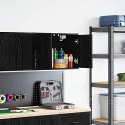 Armoire murale de garage noir bois d'ingénierie alsavelo