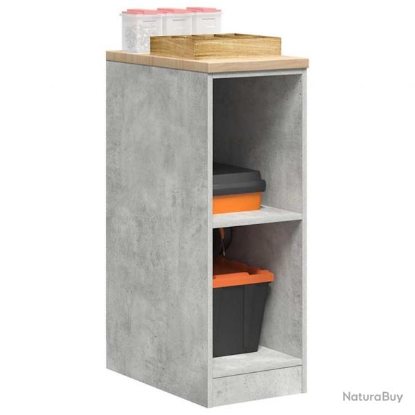 Armoire de rangement de garage gris bton 30x51x85 cm bois pin alsavelo