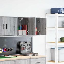 Armoires murales de garage 2 pcs sonoma gris bois d'ingénierie alsavelo