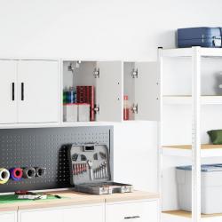 Armoires murales de garage 2 pcs blanc bois d'ingénierie alsavelo