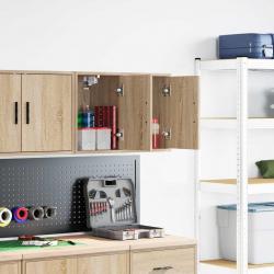 Armoires murales de garage 2 pcs chêne sonoma bois d'ingénierie alsavelo