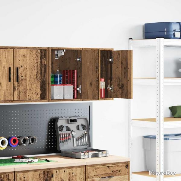 Armoires murales de garage 2 pcs vieux bois bois d'ingnierie alsavelo