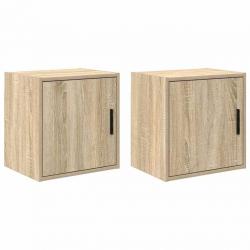 Armoires murales de garage 2 pcs chêne sonoma bois d'ingénierie alsavelo