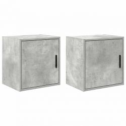 Armoires murales de garage 2 pcs gris béton bois d'ingénierie alsavelo