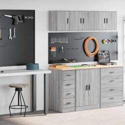 Armoires de garage 2 pcs sonoma gris bois d'ingénierie alsavelo