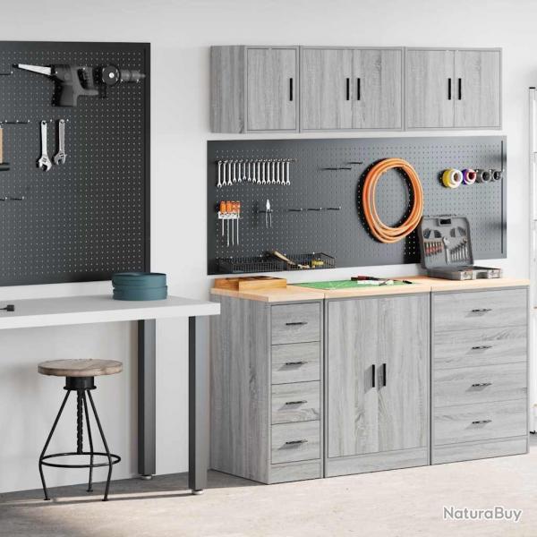 Armoires de garage 2 pcs sonoma gris bois d'ingnierie alsavelo