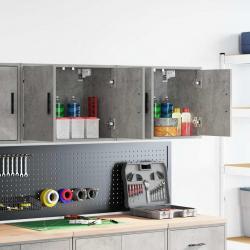 Armoires murales de garage 2 pcs gris béton bois d'ingénierie alsavelo