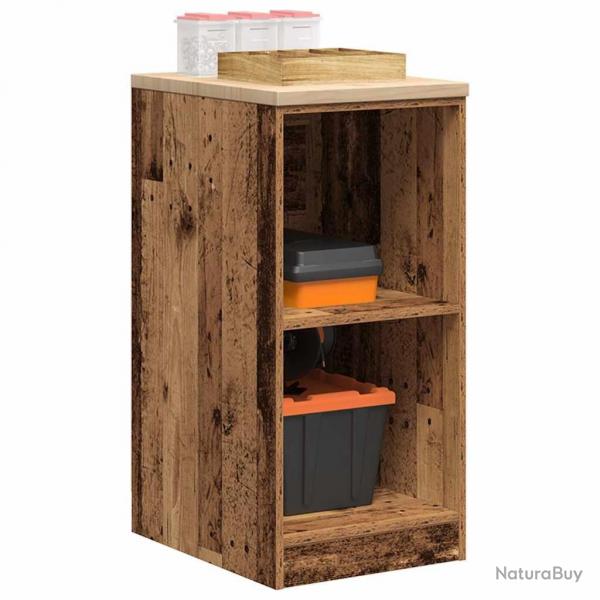 Armoire de rangement de garage vieux bois 40x51x85 cm bois pin alsavelo