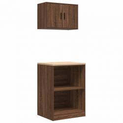 Armoires de garage 2 pcs chêne marron bois d'ingénierie alsavelo