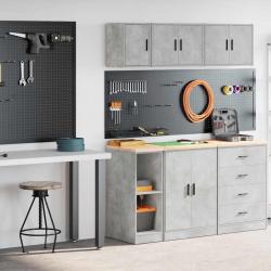 Armoires de garage 2 pcs gris béton bois d'ingénierie alsavelo