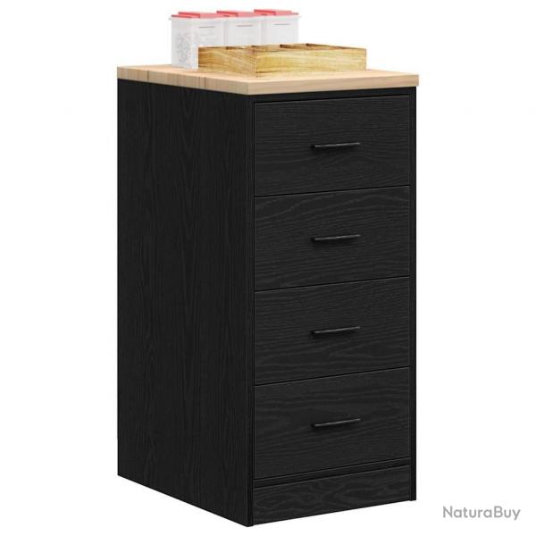 Armoire de rangement de garage noir 40x51x85 cm bois de pin alsavelo