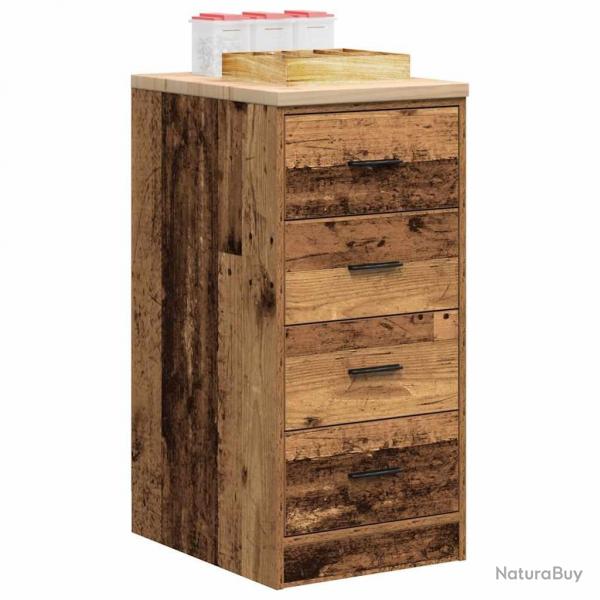 Armoire de rangement de garage vieux bois 40x51x85 cm bois pin alsavelo