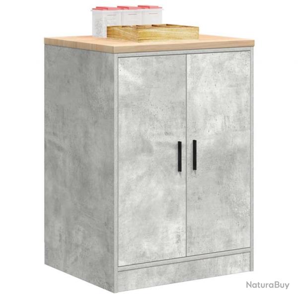 Armoire de rangement de garage gris bton 60x51x85 cm bois pin alsavelo