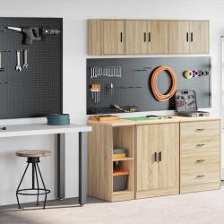 Armoires de garage 2 pcs chêne sonoma bois d'ingénierie alsavelo