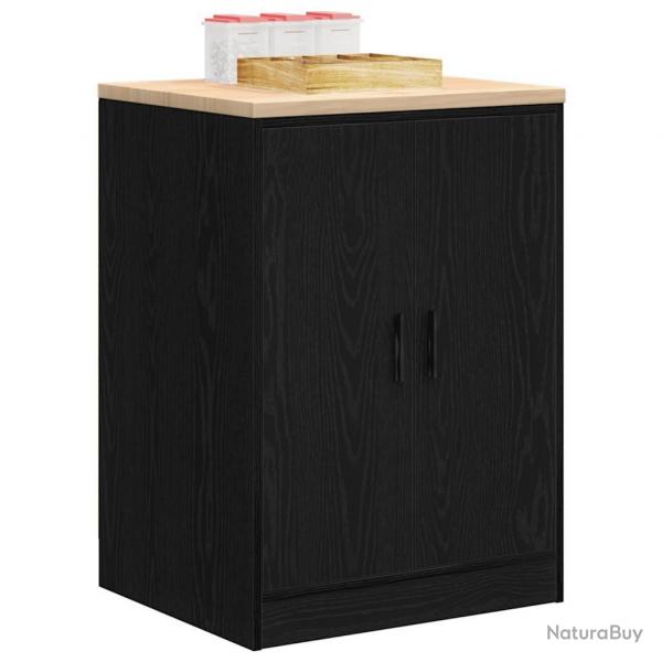Armoire de rangement de garage noir 60x51x85 cm bois de pin alsavelo