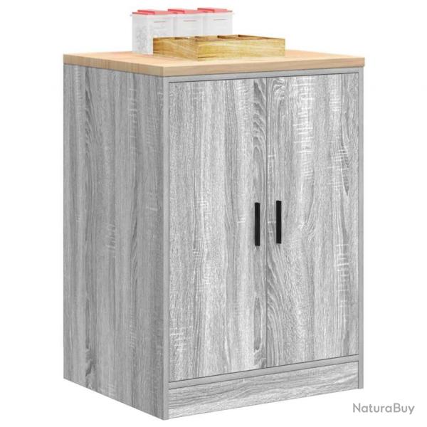 Armoire de rangement de garage sonoma gris 60x51x85 cm bois pin alsavelo