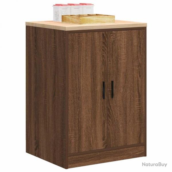Armoire de rangement de garage chne marron 60x51x85cm bois pin alsavelo