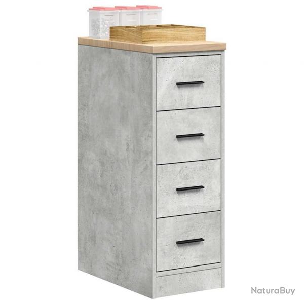 Armoire de rangement de garage gris bton 30x51x85 cm bois pin alsavelo