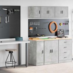 Armoires de garage 2 pcs gris béton bois d'ingénierie alsavelo