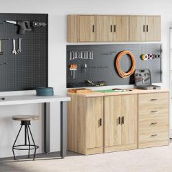 Armoires de garage 2 pcs chêne sonoma bois d'ingénierie alsavelo