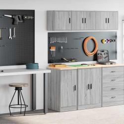 Armoires de garage 2 pcs sonoma gris bois d'ingénierie alsavelo