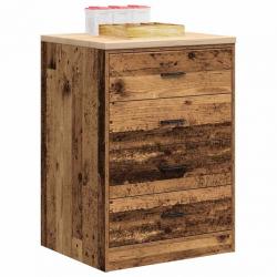 Armoire de rangement de garage vieux bois 60x51x85 cm bois pin alsavelo