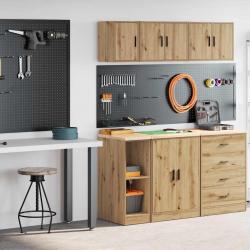 Armoires garage 2 pcs chêne artisanal bois d'ingénierie alsavelo