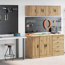 Armoires garage 2 pcs chêne artisanal bois d'ingénierie alsavelo