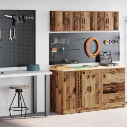 Armoires de garage 2 pcs vieux bois bois d'ingénierie alsavelo