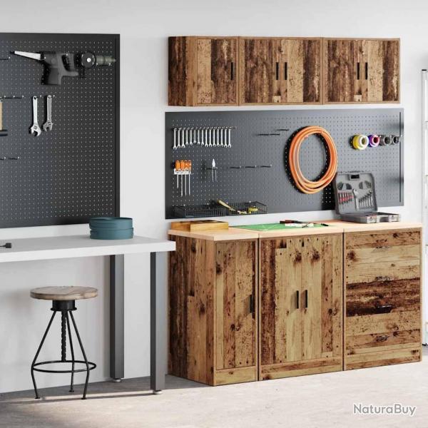 Armoires de garage 2 pcs vieux bois bois d'ingnierie alsavelo