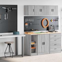 Armoires de garage 2 pcs sonoma gris bois d'ingénierie alsavelo