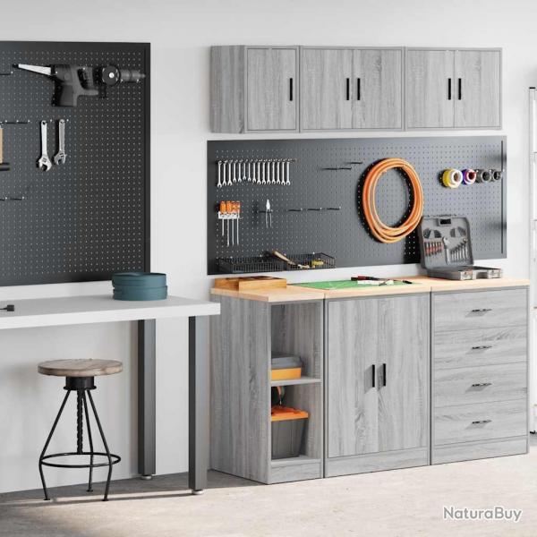 Armoires de garage 2 pcs sonoma gris bois d'ingnierie alsavelo