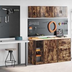 Armoires de garage 2 pcs chêne fumé bois d'ingénierie alsavelo