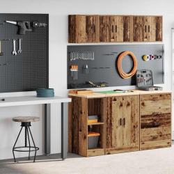 Armoires de garage 2 pcs vieux bois bois d'ingénierie alsavelo