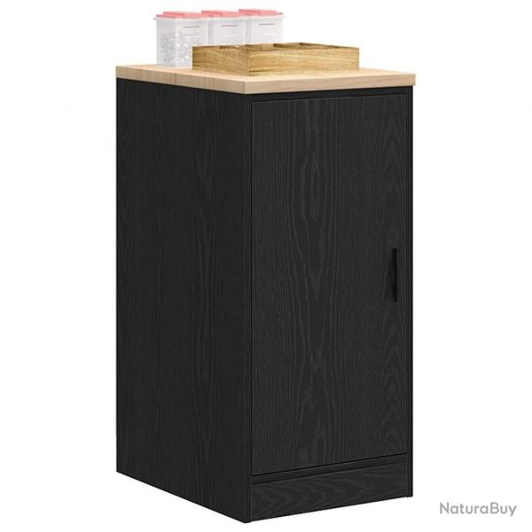 Armoire de rangement de garage noir 40x51x85 cm bois de pin alsavelo