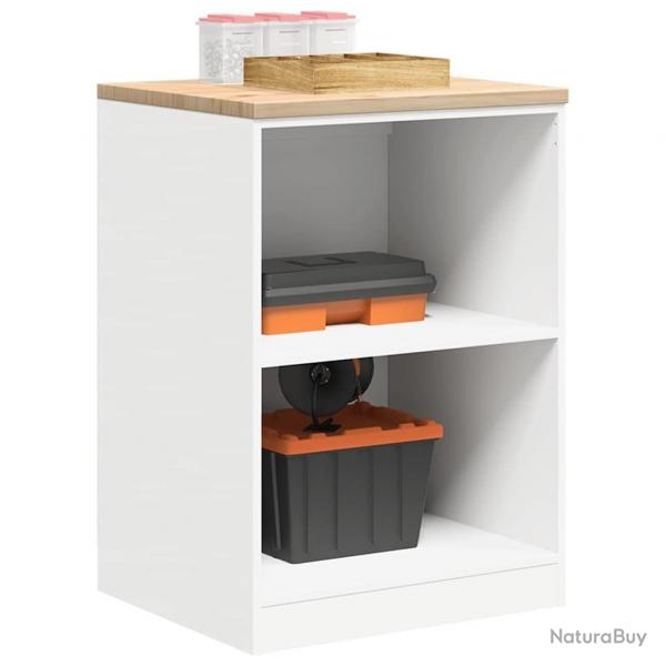 Armoire de rangement de garage blanc 60x51x85 cm bois de pin alsavelo