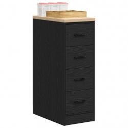 Armoire de rangement de garage noir 30x51x85 cm bois de pin alsavelo