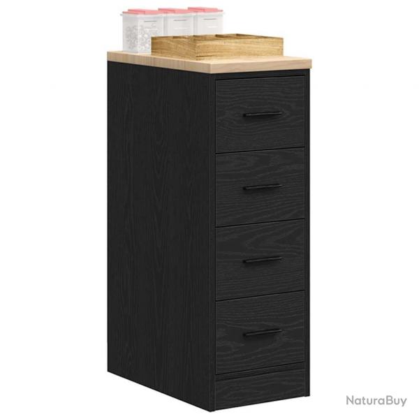 Armoire de rangement de garage noir 30x51x85 cm bois de pin alsavelo