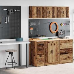 Armoires de garage 2 pcs vieux bois bois d'ingénierie alsavelo