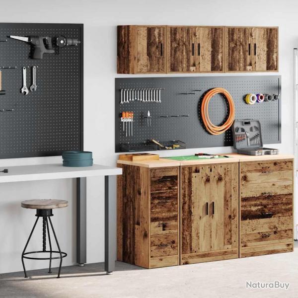 Armoires de garage 2 pcs vieux bois bois d'ingnierie alsavelo