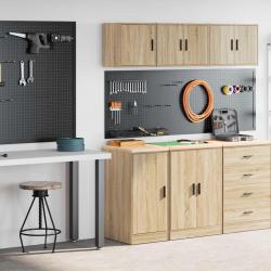 Armoires de garage 2 pcs chêne sonoma bois d'ingénierie alsavelo