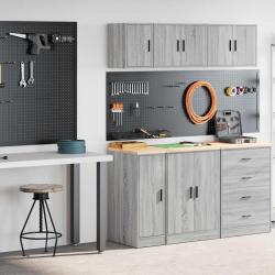 Armoires de garage 2 pcs sonoma gris bois d'ingénierie alsavelo