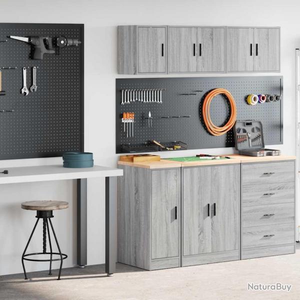 Armoires de garage 2 pcs sonoma gris bois d'ingnierie alsavelo