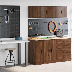 Armoires de garage 2 pcs chêne marron bois d'ingénierie alsavelo