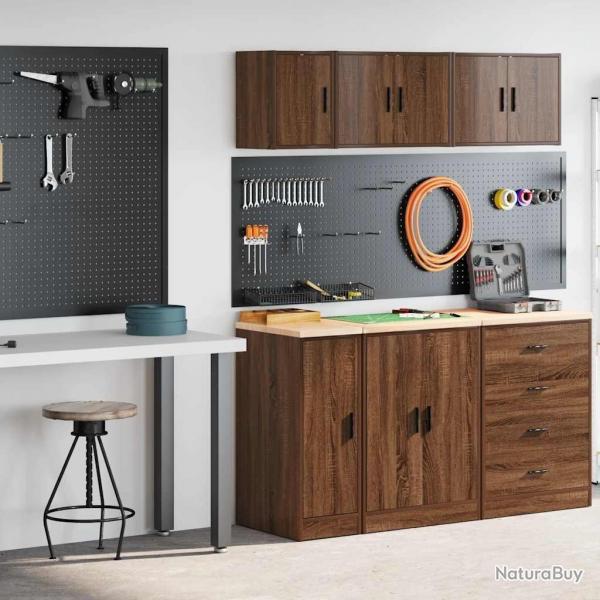 Armoires de garage 2 pcs chne marron bois d'ingnierie alsavelo